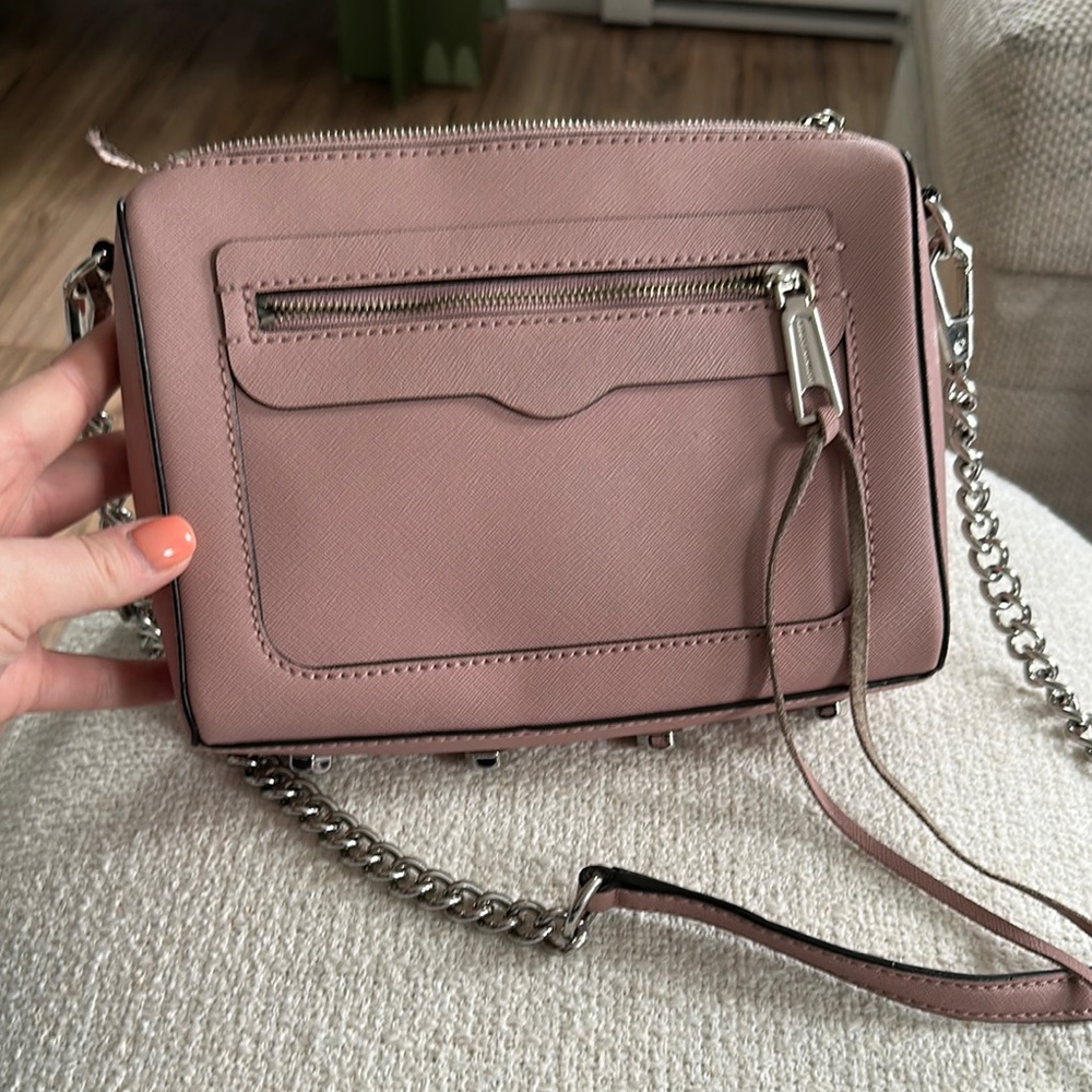 Rebecca Minkoff Pink Leather Crossbody Bag with Chain Strap